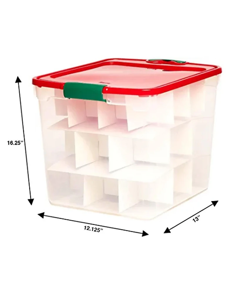 Homz 31 Qt Holiday Clear Plastic Storage Container w/ Latching Handles (4 Pack