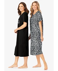 Dreams & Co. Women's 2-Pack Long Sleepshirts