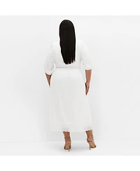 City Chic Women's Plus Belle V Neck Midi Dress