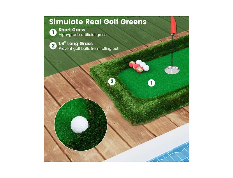 37.5 x 25.5 Inch Floating Golf Green Pool Chipping Mat