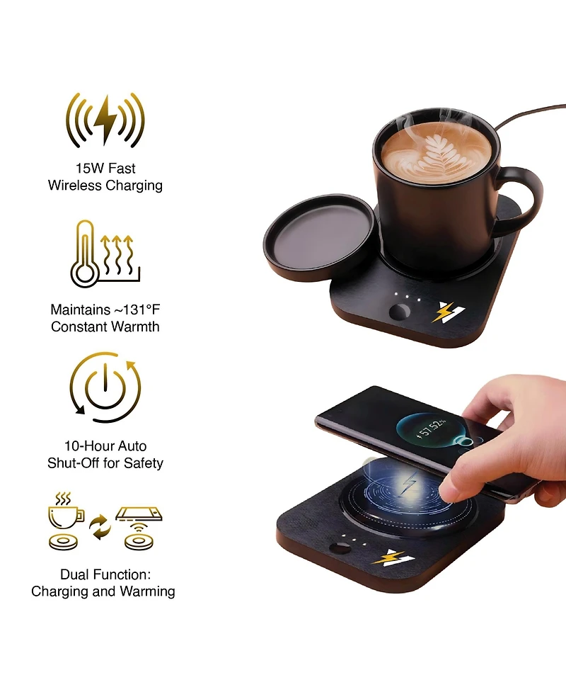 Pursonic Sip & Charge 2-in-1 Wireless Charger & Mug Warmer