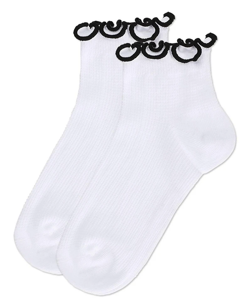 Memoi Girls' Colored Ruffle Anklet Socks
