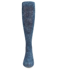 Memoi Distressed Wash Denim-Look Girls Knee High Socks