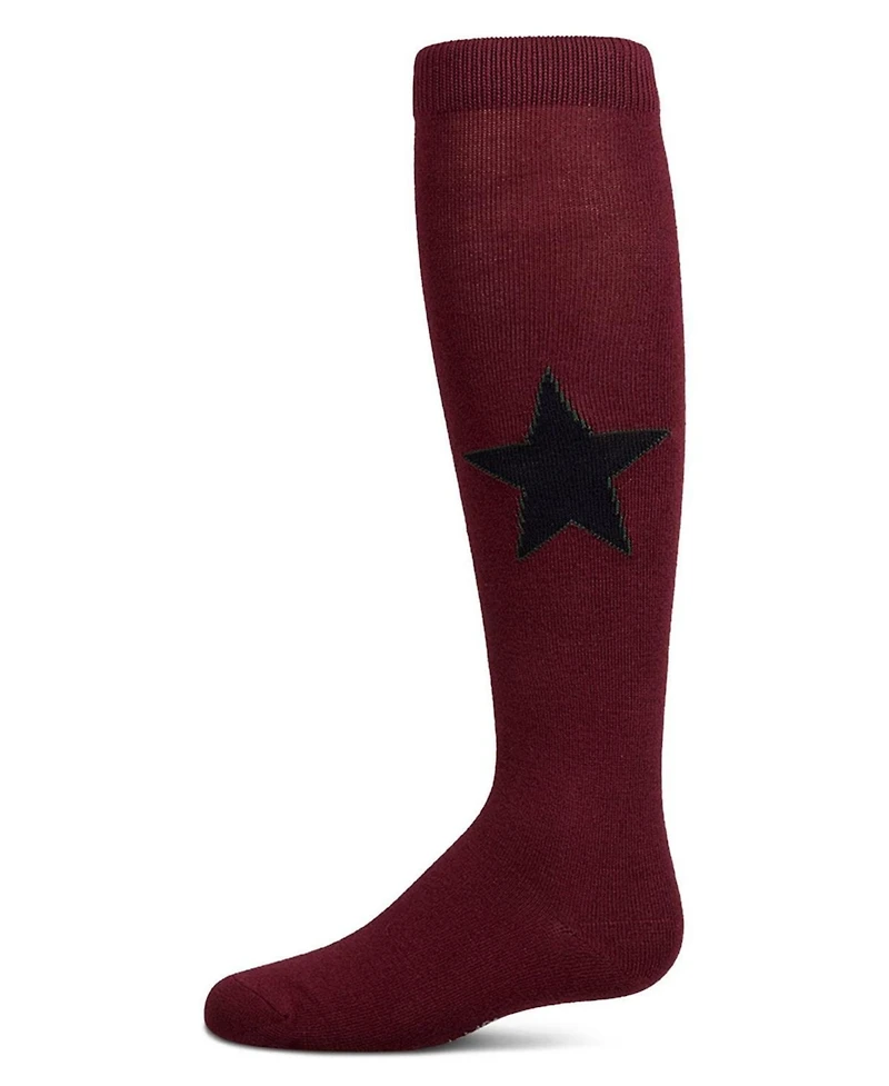 Memoi Girls Cotton-Rich Star Themed Knee Sock