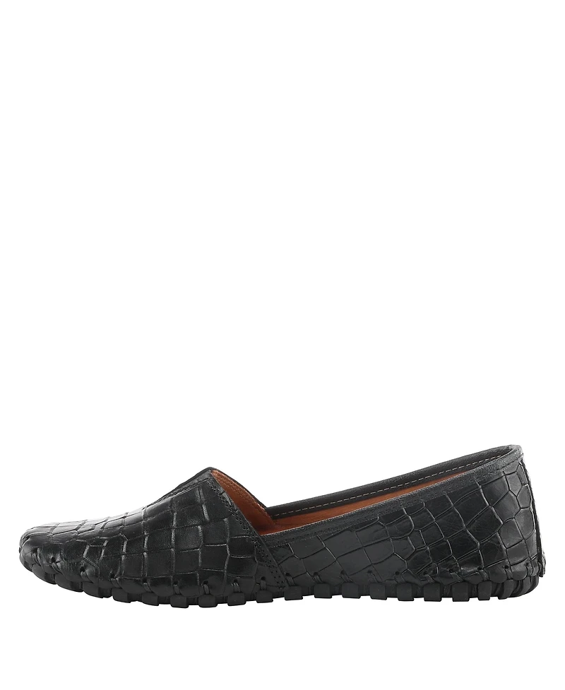 Spring Step Kathaleta-Croco Leather Slip-On Comfort Flats with Arch Support & Removable Insole