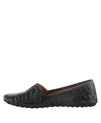 Spring Step Kathaleta-Croco Leather Slip-On Comfort Flats with Arch Support & Removable Insole