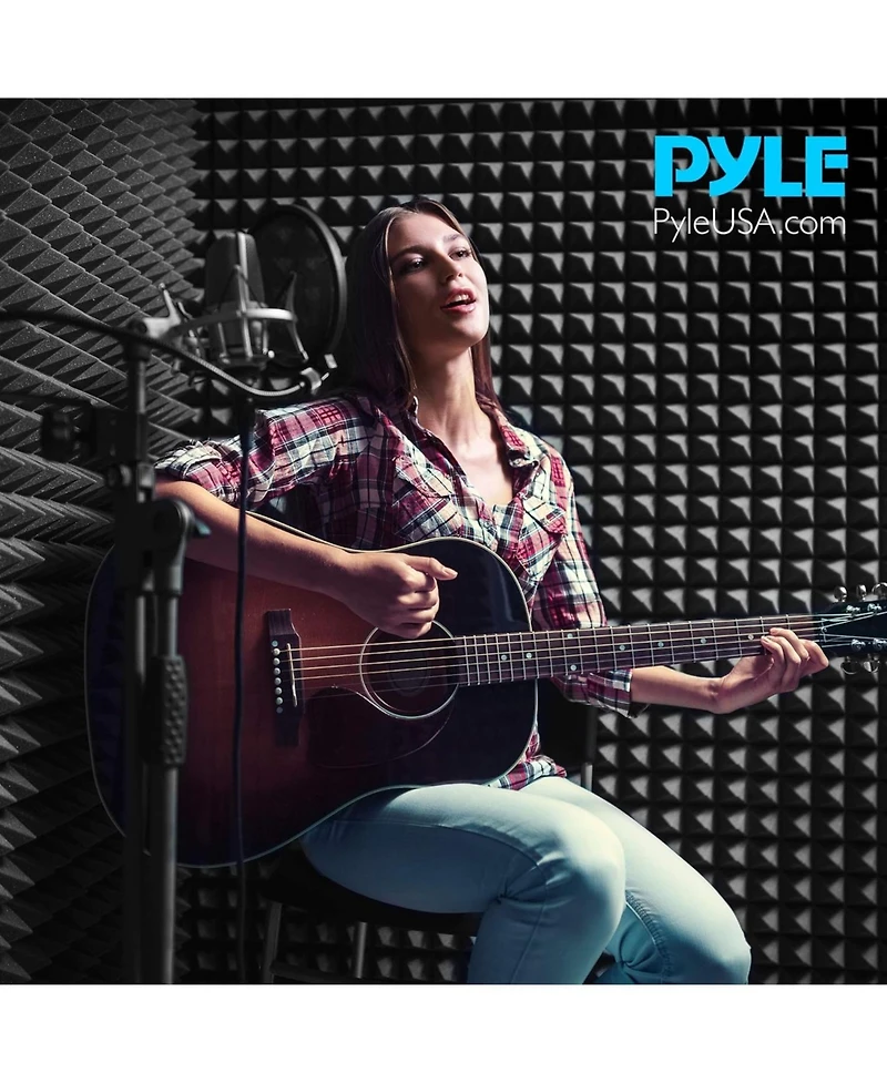 Pyle Sound Wall Panel Studio Foam-Acoustic Isolation Absorber Shield, 2 Pack