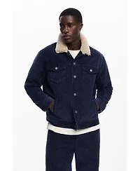 Desigual Men's Corduroy jacket with faux shearling collar
