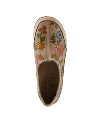 L'Artiste Women's Libora-Delite Handpainted Leather Floral Slip-On Shoes with Removable Insole