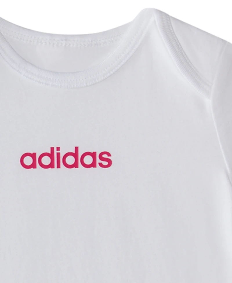adidas Baby Girls 3-Piece Logo Bodysuits and Pants Set