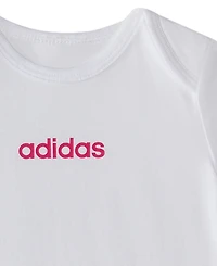 adidas Baby Girls 3-Piece Logo Bodysuits and Pants Set