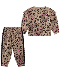 adidas Baby Girls 2-Piece Animal Print Top and Pants Set