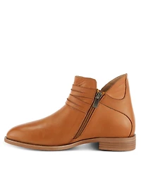 Azura Spring Step Pristina Leather Bootie with Double Decorative Buckles and Inside Zipper