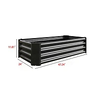 Chic Crate 4x2ft Black Metal Raised Garden Bed