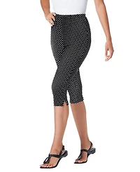 Woman Within Women's Stretch Cotton Printed Capri Legging