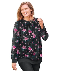 Woman Within Plus Printed Sweatshirt