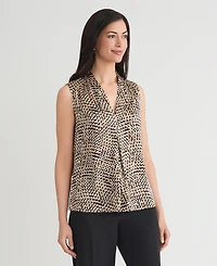 Kasper Women's Petite Printed Sleeveless Top