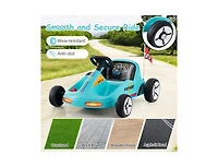 12V Electric Go-Kart for Kids Race Toy with Remote Control and Music - Blue