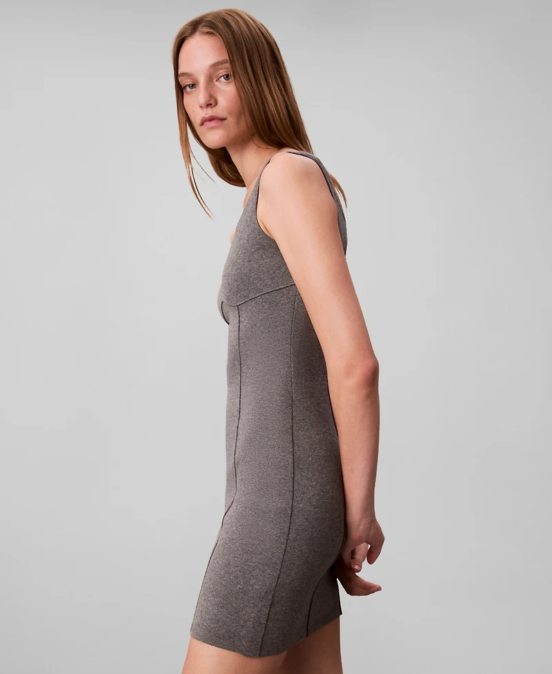Calvin Klein Women's Half Milano Tech Knit Slim Mini Dress