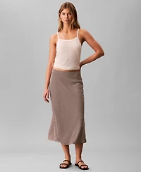 Calvin Klein Women's Printed Midi Slip Skirt