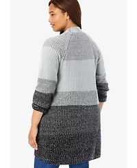 Woman Within Women's Ombre Shaker Cardigan