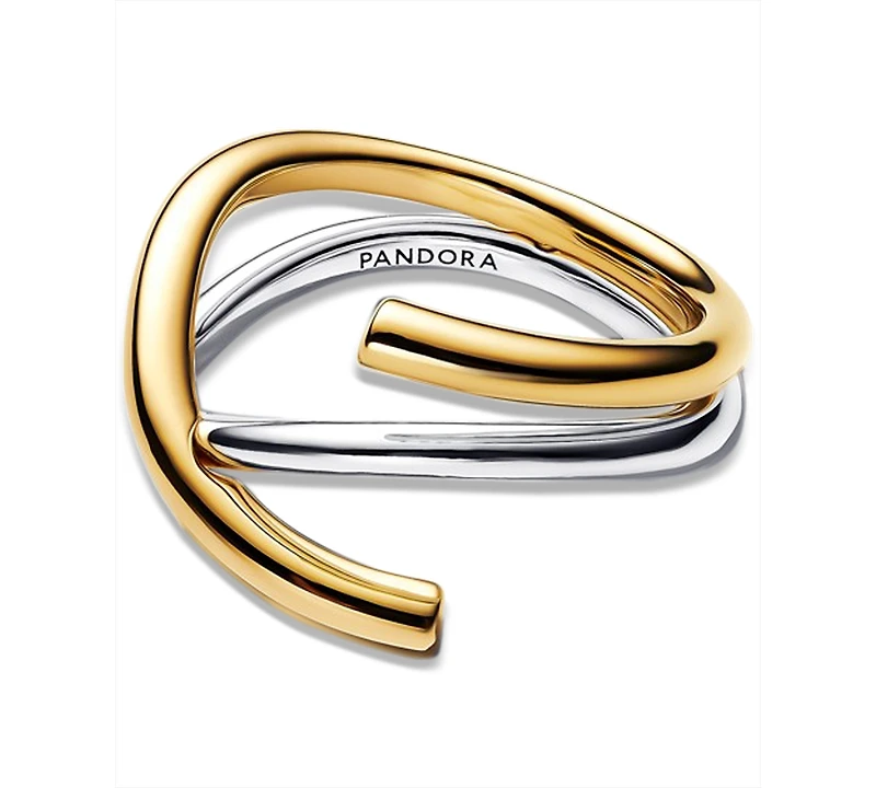 Pandora Organically Shaped Two-Tone Double Ring