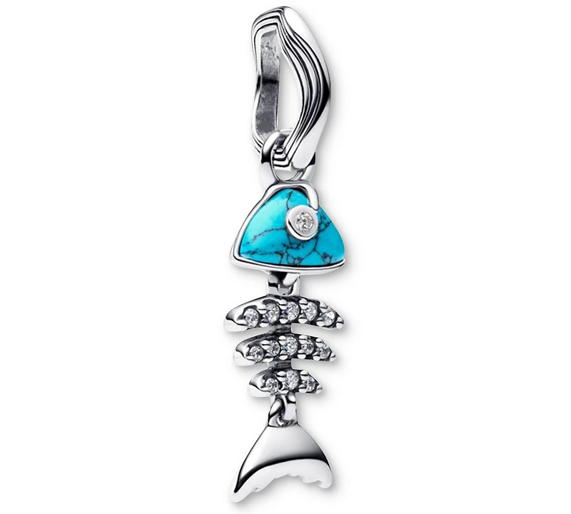 Pandora Turquoise Fishbone Dangle Charms