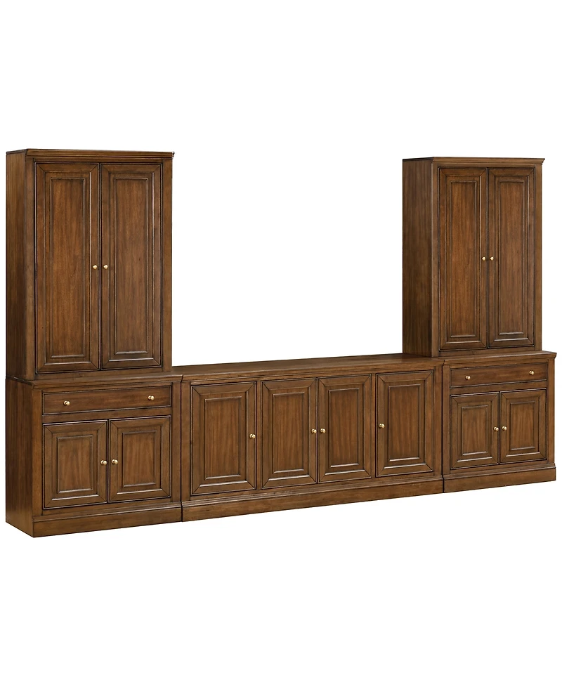 Furniture Amren 65" Wood 4 Door Console with Hutches and 2 Bases Drawer