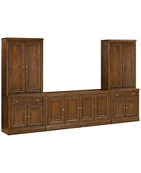 Furniture Amren 65" Wood 4 Door Console with Hutches and 2 Bases Drawer
