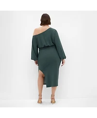 City Chic Women's Plus Alysia Tie Front Midi Dress