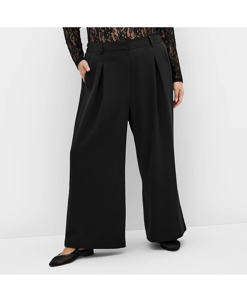 City Chic Plus Jordan Wide Leg Petite Pant