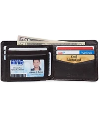Alpine Swiss Mens Commuter Rfid Bifold Wallet 2 Id Windows Divided Bill Section