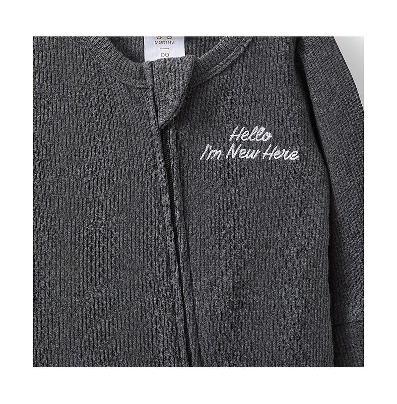 Cotton On Baby Boys Pointelle Zip All One Romper