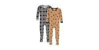 Gerber Toddler Boys Snug Fit Footed Pajamas, 2-Pack, Moose