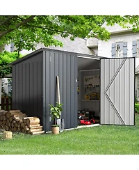 Aecojoy 7'x3' Outdoor Horizontal Bike Storage Shed