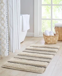 Ink+Ivy Asher Woven Texture Stripe Bath Rug
