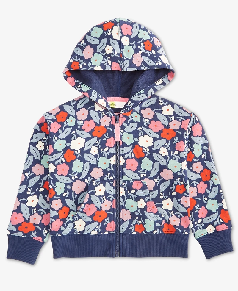 Epic Threads Girls Toddler 2T-4T Floral-Print Hoodie