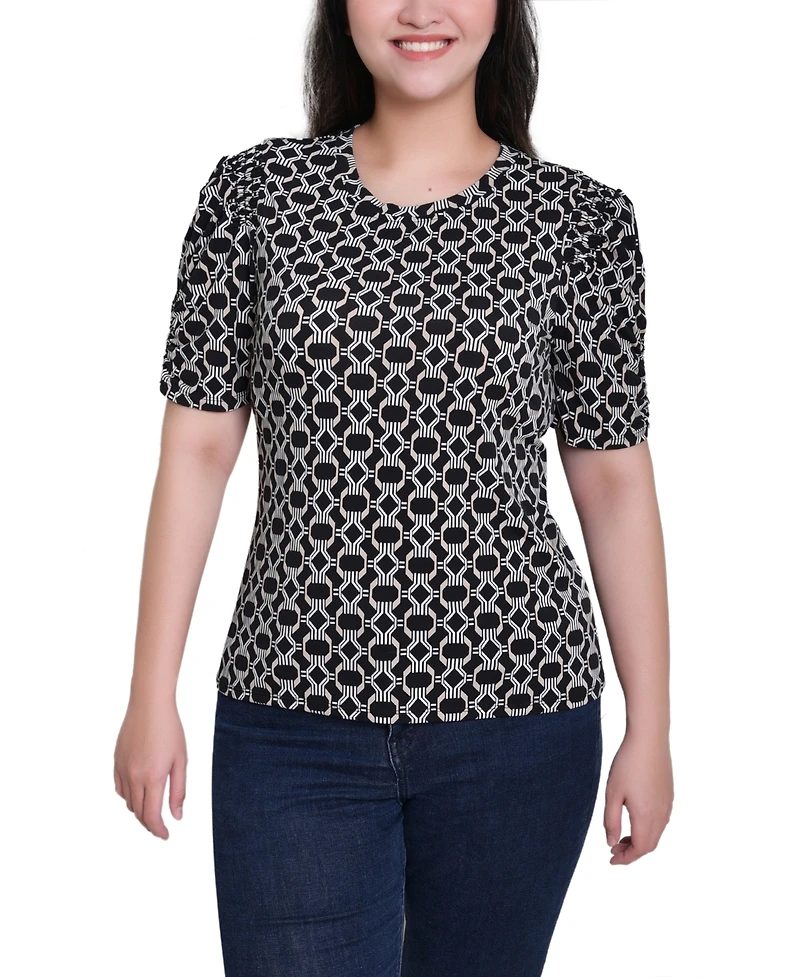 Ny Collection Women's Short Sleeve Scoop Neck Top