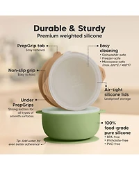 KeaBabies 2-Pack Prep Baby Bowls with Suctions & Lids, Silicone for Boy, Girl, Toddler Suction Bowl, Kids Bowl Bpa-Free