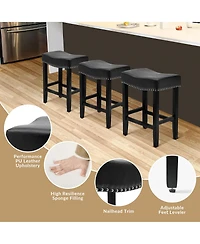 24" Upholstered Saddle Seat Counter Stool