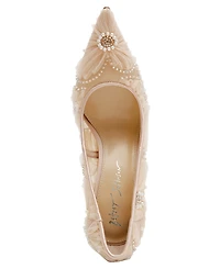 Betsey Johnson Women's Roxie Tulle Floral Applique Pumps