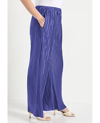 June + Vie Women's Plisse High-Rise Pants