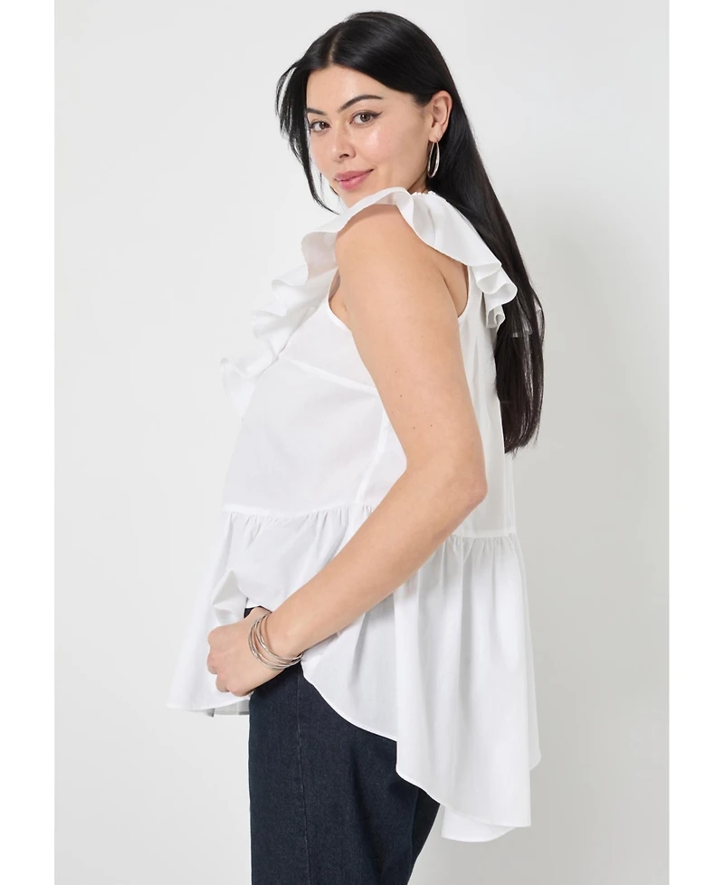 June + Vie Women's Ruffled Peplum Top