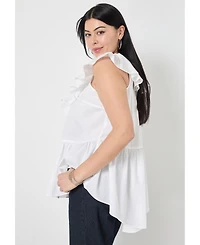 June + Vie Women's Ruffled Peplum Top