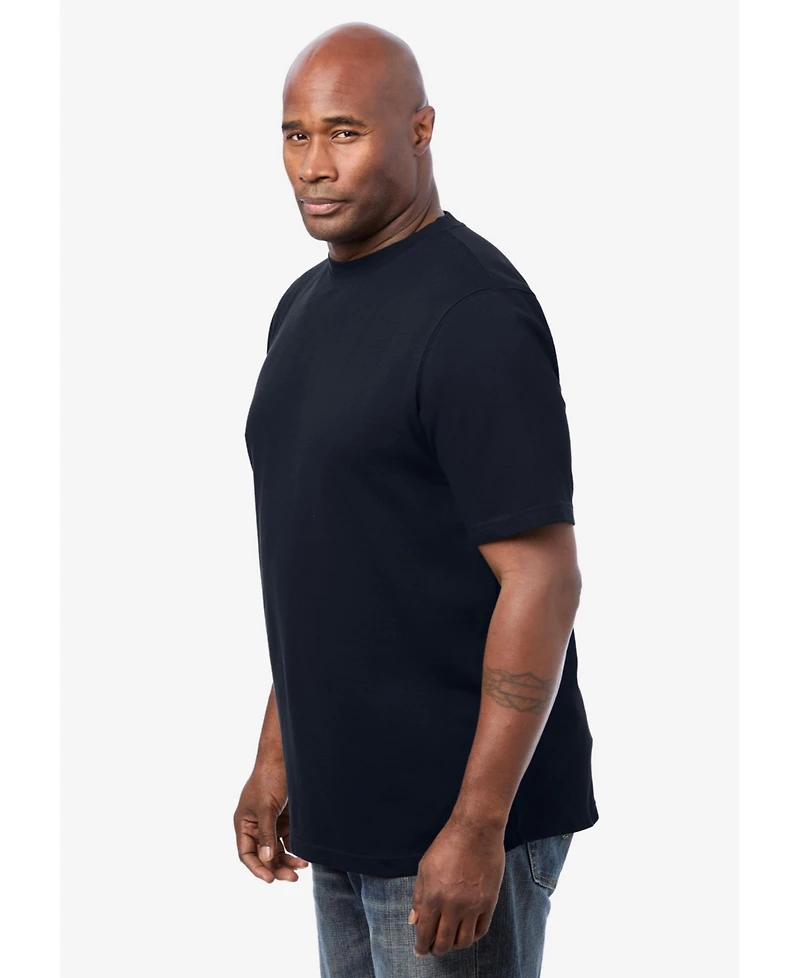 KingSize Men's Lightweight Stretch Mesh Pique Crewneck