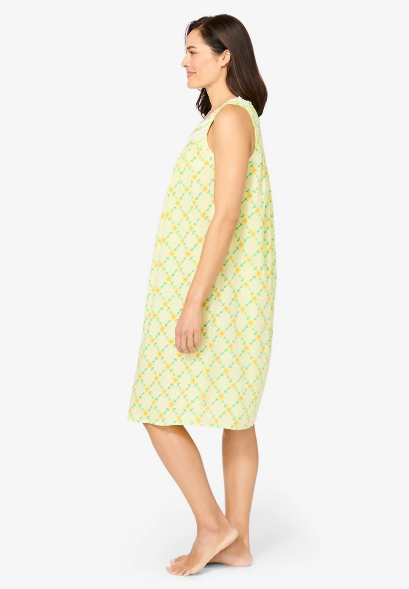 Only Necessities Women's Sleeveless Button Front Night Gown