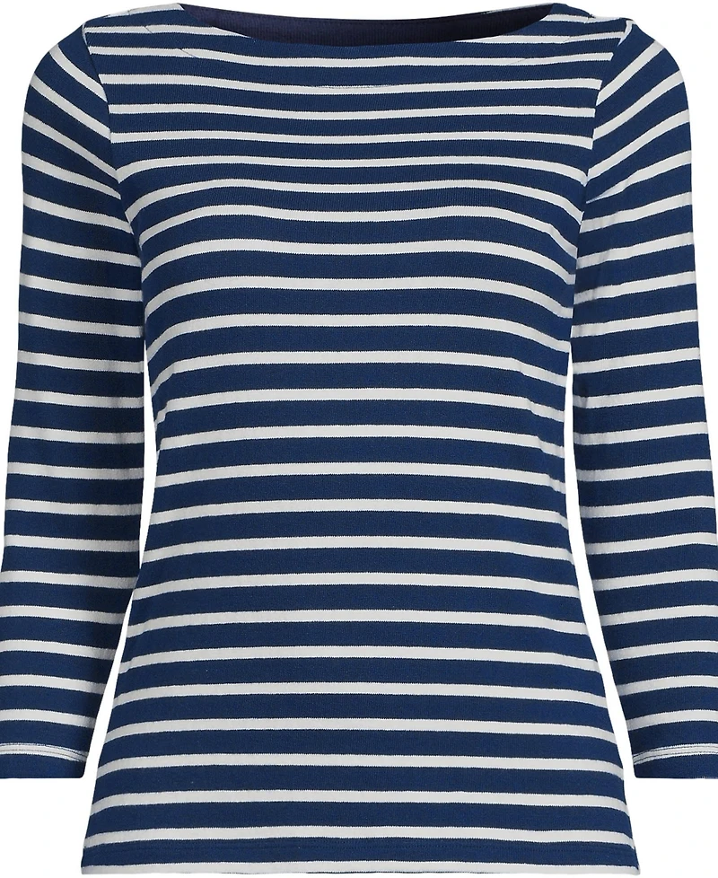Lands' End Women's Mariner Jersey Boatneck Top