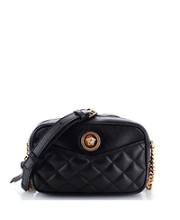 Pre-Owned Versace Small Medusa Icon Front Slip Pocket Camera Bag Quilted Leather