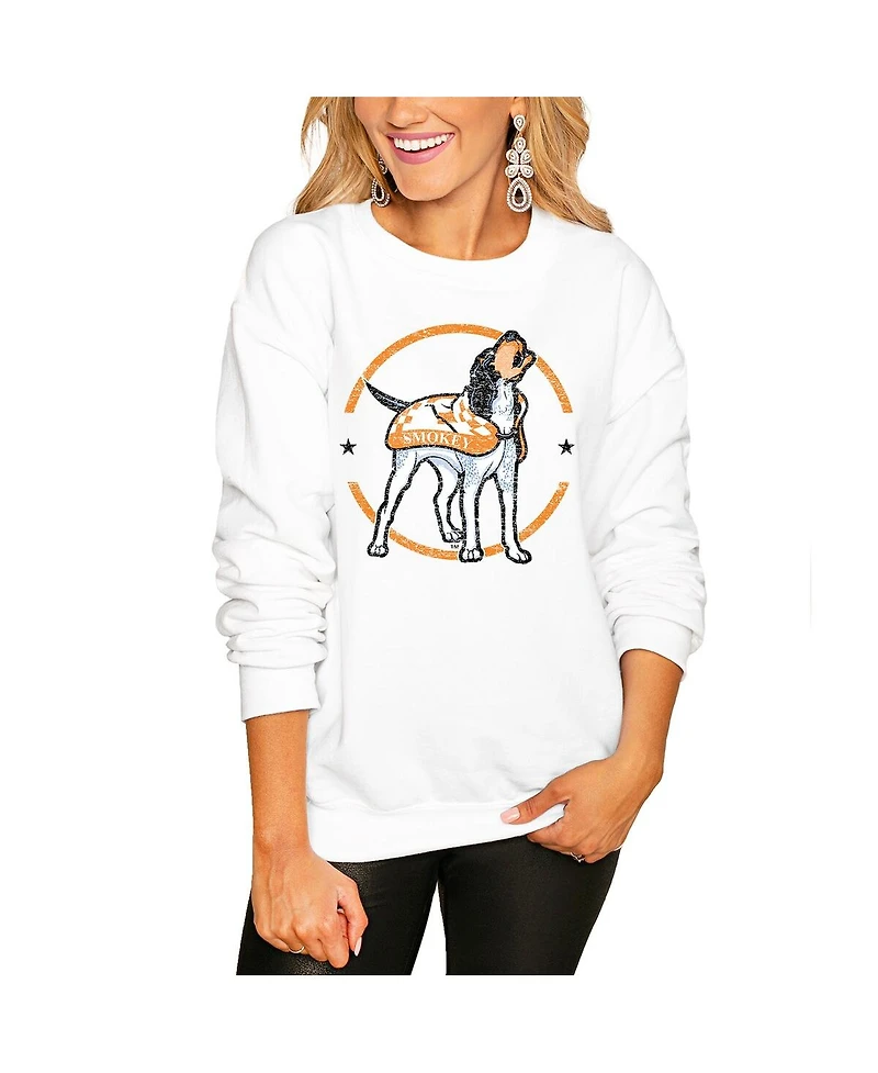 Gameday Couture Women's White Tennessee Volunteers End Zone Pullover Sweatshirt