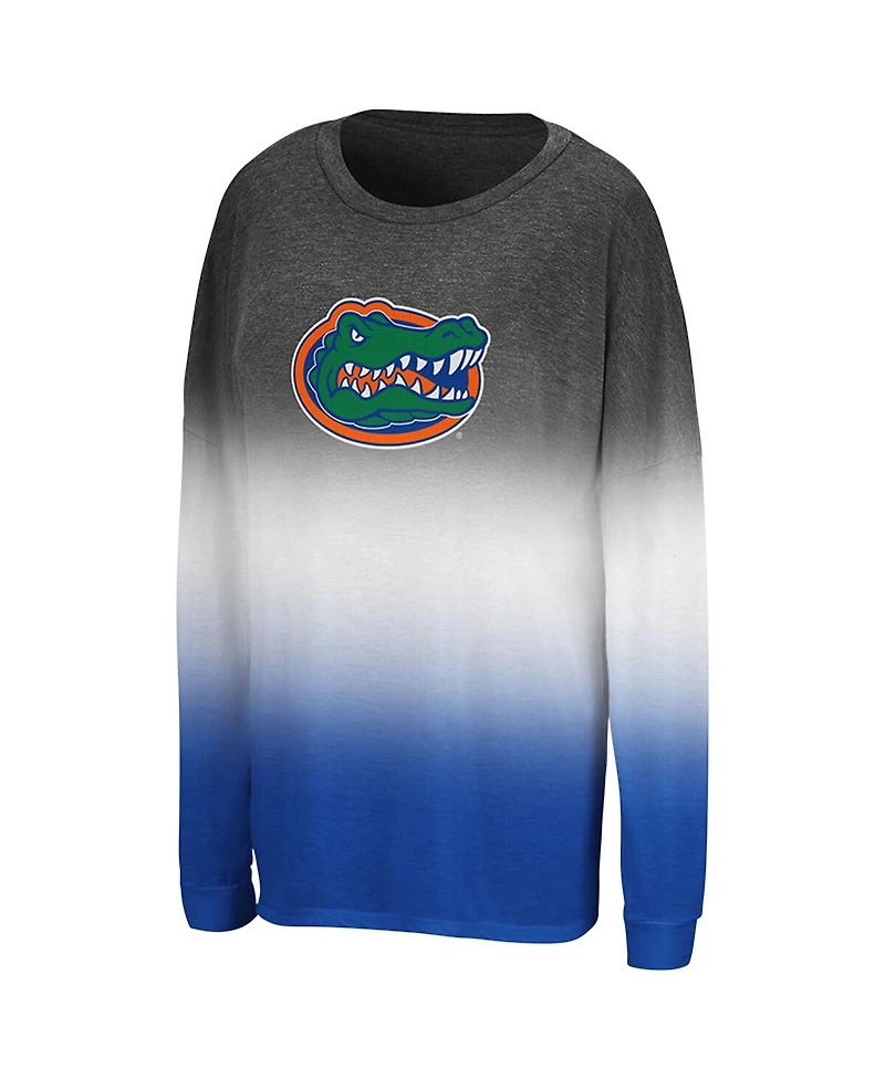 Colosseum Women's Heather Black Florida Gators Winkle Dip Dye Long Sleeve T-Shirt